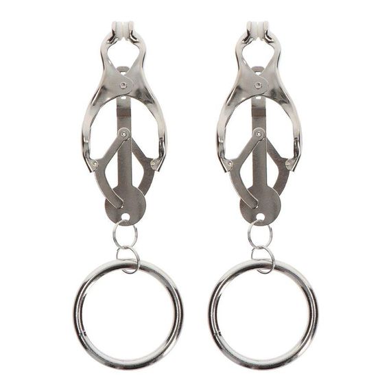 Затискачі-метелики з кільцем Taboom Nipple Play Butterfly Clamps With Ring, сріблясті sexstyle | Зображення 2