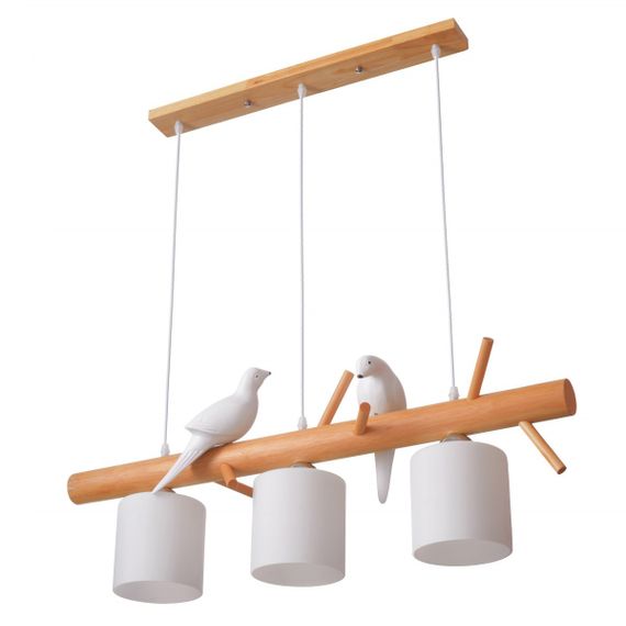 Люстра подвесная в спальню Е27 60W Wood/WH (BR-01 601S/3)