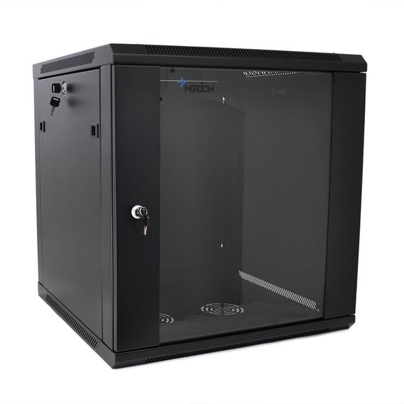 Шафа Merlion 27U, 600*450*1303mm (Ш*Г*В)мм загартоване скло, чорна, сталь 1,2мм із замком (в розібраному вигляді!!!)