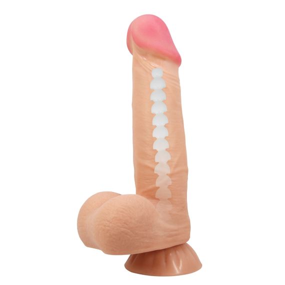 Фаллоимитатор BAILE - Sliding Skin 8,5'' Flesh Suction base Bendable TPR Sex Aura | Зображення 2