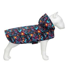 Дощовик-накидка з капюшоном для собак WAUDOG Clothes, малюнок "Нескінченні світи", А 23-26 см, B 30-36 см, С