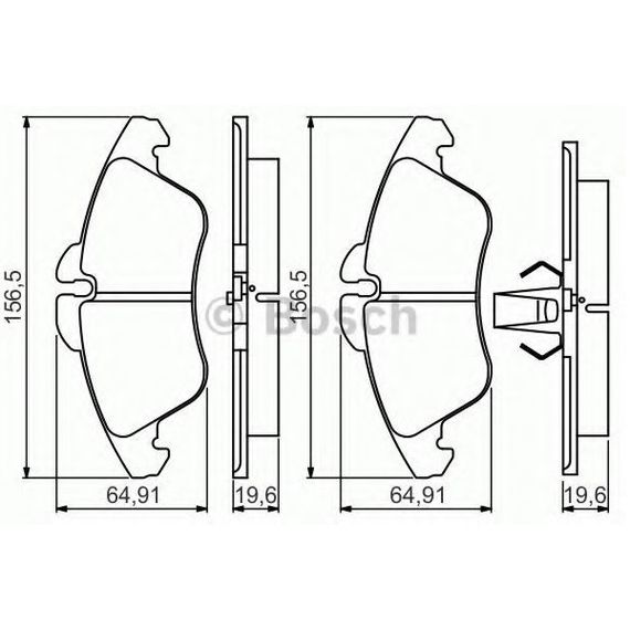 Тормозные колодки Bosch дисковые передние MERCEDES/VW Sprinter/Vito(638)/LT ''F PR2 0986495245 | Зображення 1