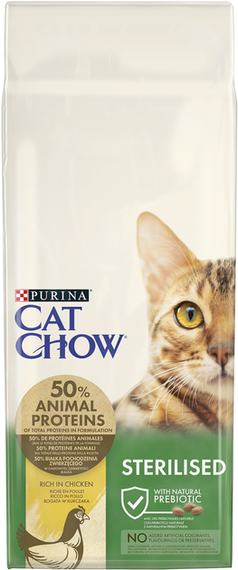 Сухий корм Purina Cat Chow Sterilised для дорослих стерилізованих котів, індичка 15кг | Зображення 1