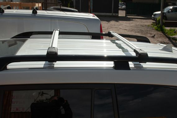 Перемычки на рейлинги под ключ WingBar (2 шт) до 110 см, Серый для Kia Sportage 2004-2010 гг | Зображення 1