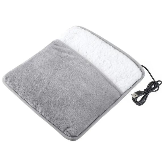 Портативна фланельова грілка для ніг з електричним підігрівом Foot warmer XL-997 Килимок з USB підігрівом | Зображення 1