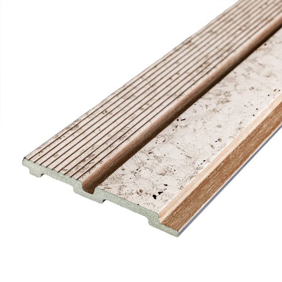 Рейка декоративна PS 2900х120х12мм Кремовий мармур із золотими вкрапленнями SW-00001748 | Зображення 1