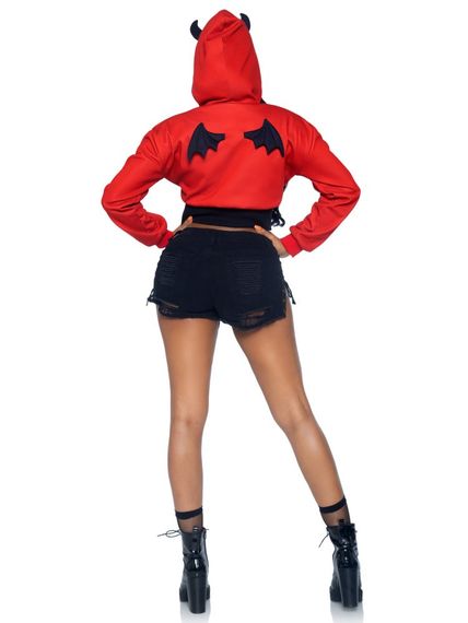 Коротка толстовка Диявол Leg Avenue Devil cropped hoodie S/M | Зображення 2
