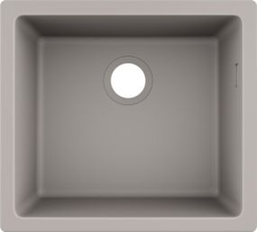 Мийка кухонна HansgroheS51, граніт, квадрат, без крила, 500х450х190мм, чаша - 1, врізна, S510-U450, сірий бетон (43431380)