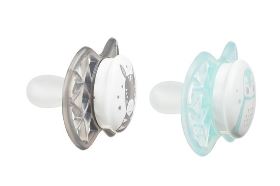 Пустышка Nuvita NV7067 Air55 Explorer симметрическая 0m+ (зебра, пингвин) 2шт (NV7067N) | Зображення 1