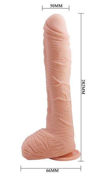 Фалоімітатор на присосці Baile Beautiful ALEX 10.6'' Flesh, BW-008037NR Sex Aura | Зображення 9