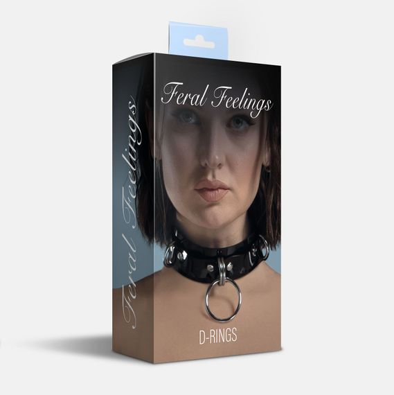 Нашийник для фіксації Feral Feelings - D-Rings Black | Зображення 1