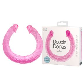 Фалоімітатор двосторонній Baile Double Dones, реалістичний, рожевий, 44 × 3,5 см Sex Aura
