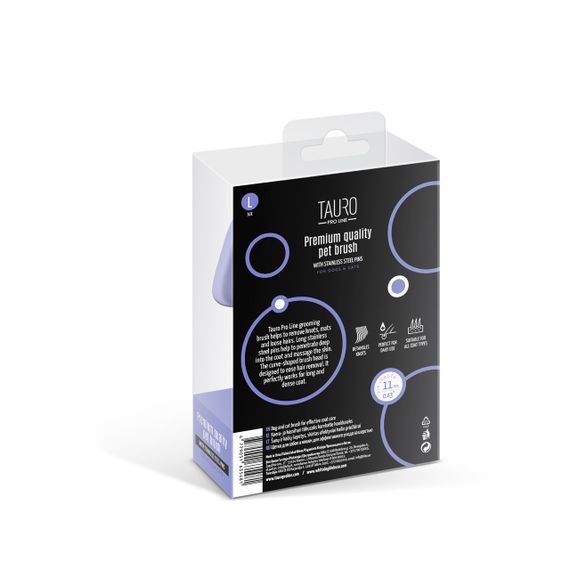 Пуходерка прямокутна Tauro Pro Line, 6.8 х 14.8 см, фіолетова | Зображення 5