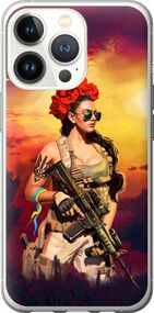Чехол на iPhone 13 Pro Украинка с оружием "5316u-2372-17620"