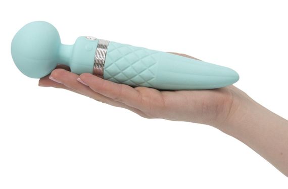 Вібромасажер 2в1 PILLOW TALK - Sultry Teal, класичний масажер і вібратор з ротацією, підігрів Sex Aura | Зображення 6