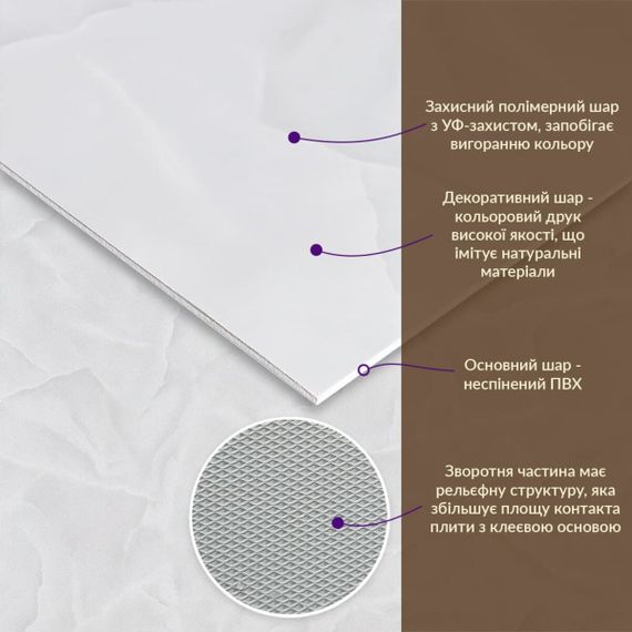 Декоративна ПВХ плита 600х600х3мм (S) SW-00002838 | Зображення 1