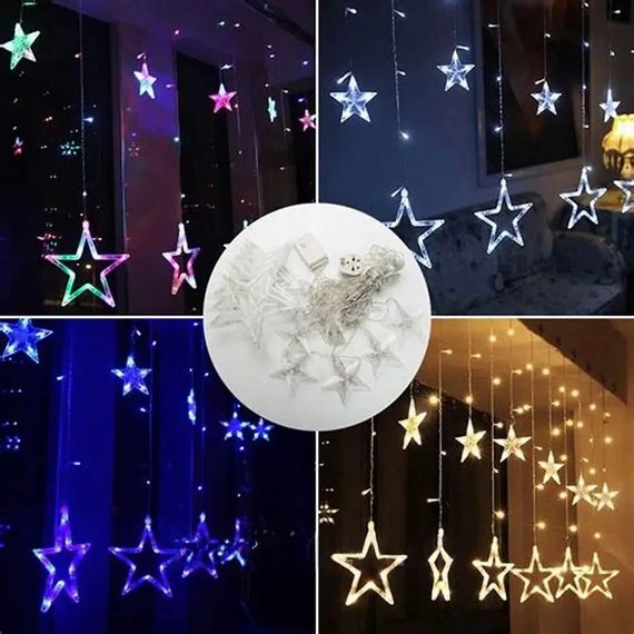 Гірлянда-штора Зірки XPRO 138 LED 2x1 м, теплий білий колір, 8 режимів світіння (234564331_310) | Зображення 2