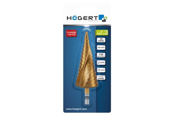 Свердло ступінчасте, 4-32, HT6D326 уп 1 шт Hoegert | Зображення 1