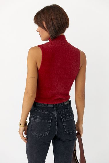 Жіноча жилетка із альпаки - червоний цвет, ONE SIZE (є розміри) | Зображення 1