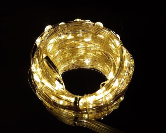 Гірлянда від USB "світлодіодні краплі" 20м, 200LED, теплий білий, 8 режимів + пульт | Зображення 1
