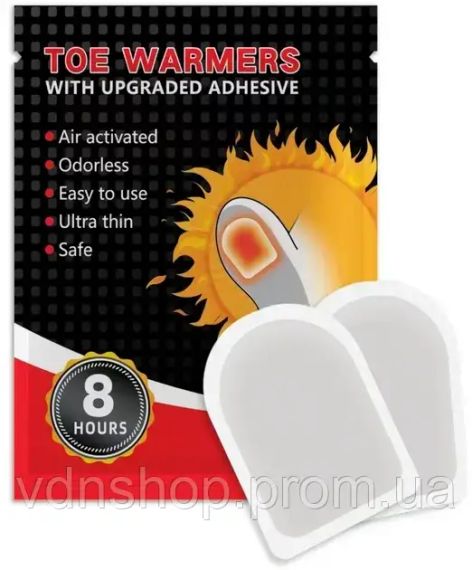 Хімічна грілка для ніг, до 8 годин, 2 шт., Toe Warmer  / Грелка для пальців ніг | Зображення 1