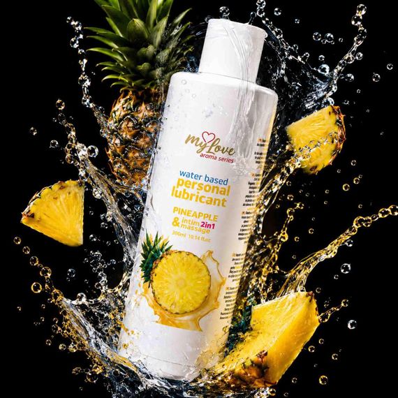 2в1 лубрикант та масажний гель - MyLove Aroma Series Intim&Massage Pineapple, 300 мл Sex Aura | Зображення 1