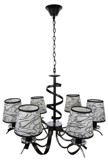 Люстра підвісна на 6 лампочок 25349 Чорний 50-90х65х65 см.