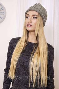 Женская однотонная шапка цвета хаки размер one size FA_000935