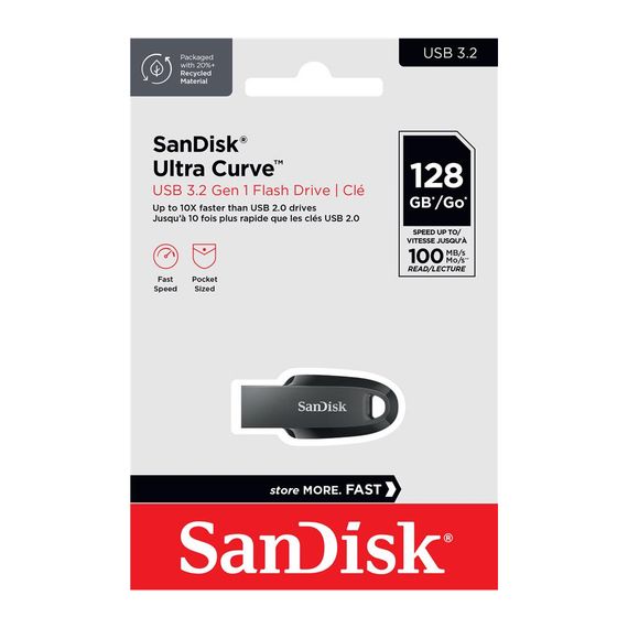 USB флеш накопичувач SanDisk 32GB Ultra Curve Black USB 3.2 (SDCZ550-032G-G46) | Зображення 3