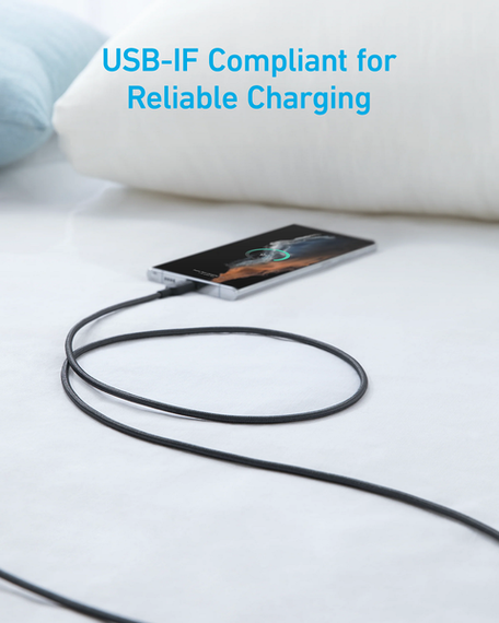 Кабель Anker 322 USB-A to USB-C - 1.8m Nylon Black | Зображення 4