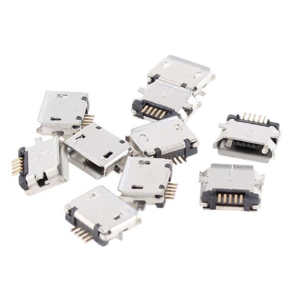 100x MicroUSB разъем гнездо 5-ти контактное, набор | Зображення 1