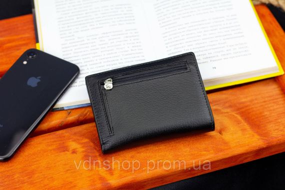 Черный мужской кошелек вертикального типа из натуральной кожи на магните Marco Coverna MC-1286 | Зображення 7