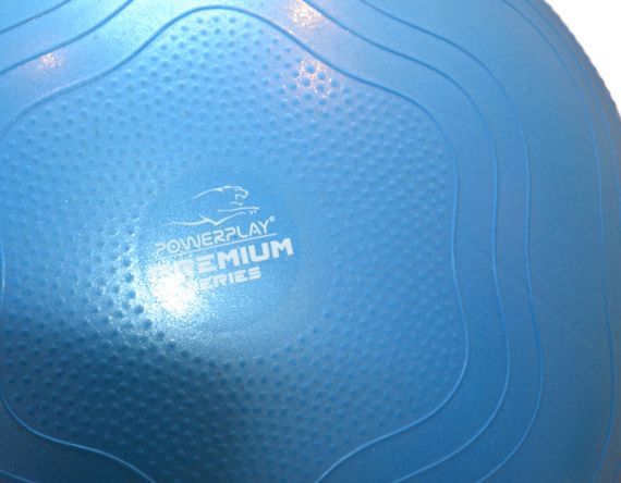 М'яч для фітнесу (фітбол) укріплений Паверплей 4000 Ø65 cm Premium Gymball Anti-Burst Синій + помпа | Зображення 6