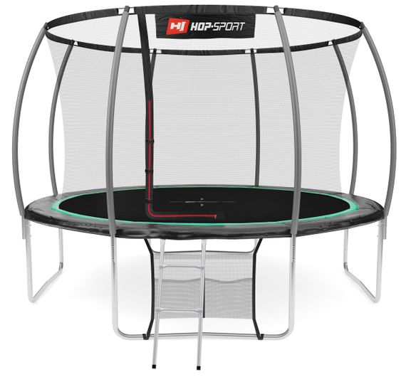 Батут Hop-Sport Premium 12ft (366см) чорно-зелений з внутрішньою сіткою | Зображення 1