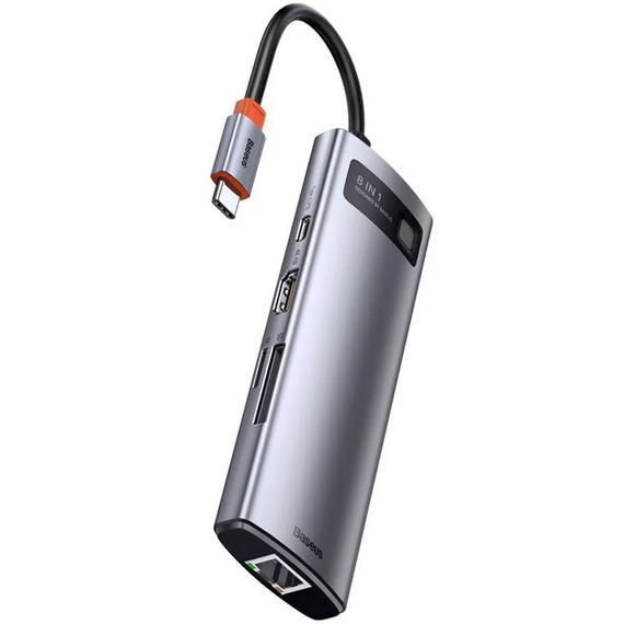 Перехідник HUB Baseus Metal Gleam Series 8-in-1 Multifunctional Type-C (CAHUB-CV0G) | Зображення 4