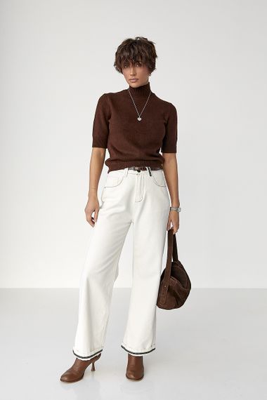 Жіноча в'язана американка - коричневий цвет, ONE SIZE (є розміри) | Зображення 2