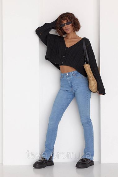 Жіночі джинси skinny з розрізами колір блакитний FL_000474 | Зображення 2