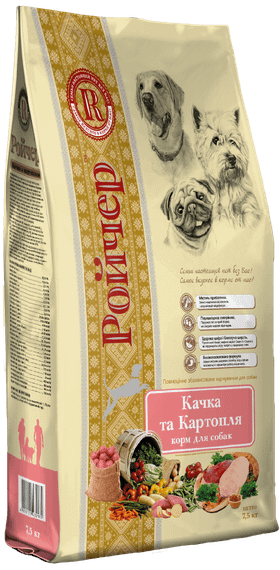 Корм для собак Ройчер утка картошка 7,5 кг