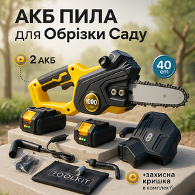 Пила з акумулятором для дачі, Електропила ланцюгова для гілок Пила заготівлі дров на дачі KZ-45