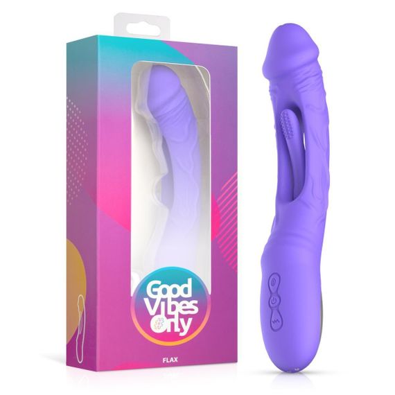 Вібратор Good Vibes Only - Flax Vibrating Dildo with G-Spot Stimulator Sex Aura | Зображення 7