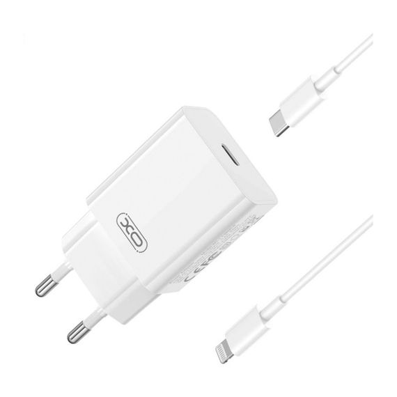 Мережевий зарядний пристрій XO L126 1 USB-C PD/QC 20W+Type-C to Lightning