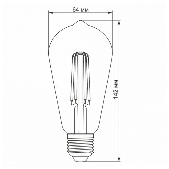 LED лампа VIDEX Filament ST64FAD 6W E27 2200K дімерна бронза | Зображення 3