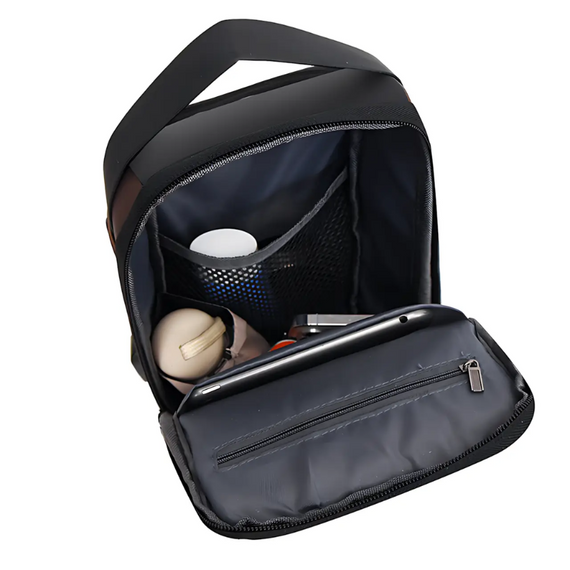 Компактна нагрудна сумка через плече Backpack з протиприпасованим кодовим замком, рюкзак з USB, водовідштовхувальний | Зображення 6