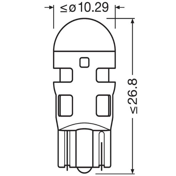 Комплект светодиодных ламп OSRAM 2825DRP-02B W5W Red 12V | Зображення 2