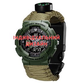 Тактичний годинник Awarder 005P Army Green AG з Індивідуальним дизайном, водозахищений, будильник, підсвітка