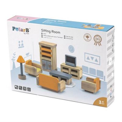 Ігровий набір Viga Toys Дерев&apos;яні меблі для ляльок PolarB Вітальня (44037) | Зображення 3