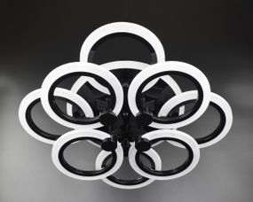 Люстра світлодіодна стельова LED світильник для квартири на стелю лед з пультом 26144 Чорний 11х45х54 см.