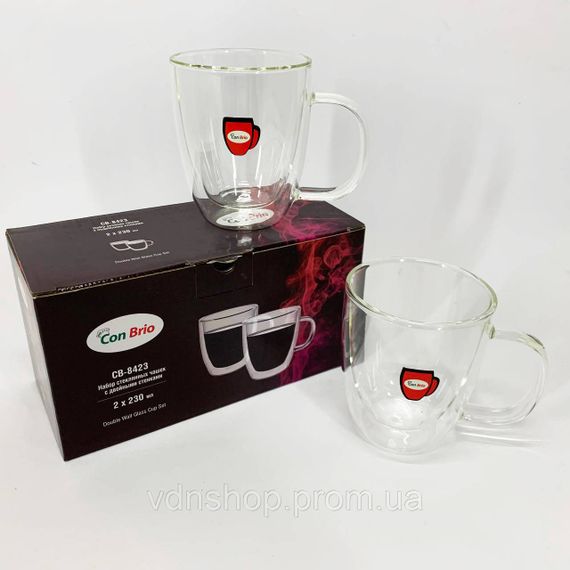 Чашки скляні з подвійним дном, Дві чашки з подвійним дном Скляні чайні подвійними стінками UL-40 | Зображення 8