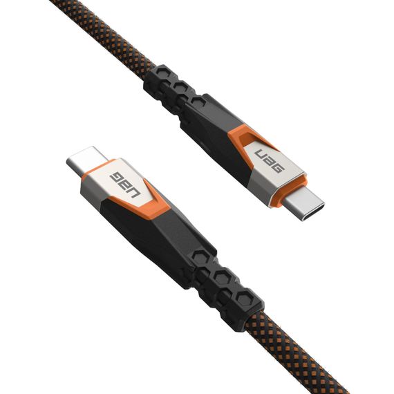 Дата кабель USB-C to USB-C 0.75m v3.2 240W Rugged double braided nylon black+orange UAG (9B4415114097) | Зображення 4