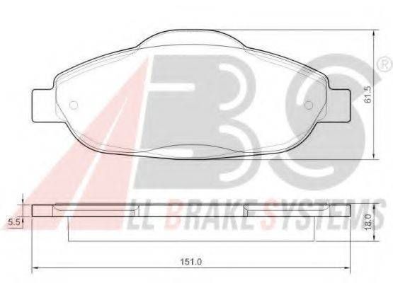 Колодка гальм. диск. PEUGEOT 308 передн. (вир-во ABS) A.B.S. 37607 на PEUGEOT 308 (4A_, 4C_)